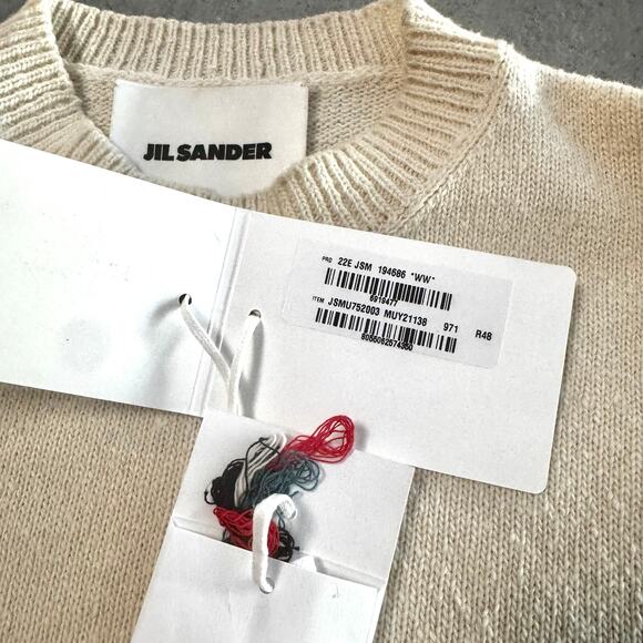 JIL SANDER: Men's Colorblock Cotton/Wool Sweater - 46 (S) - Picture 5 of 7